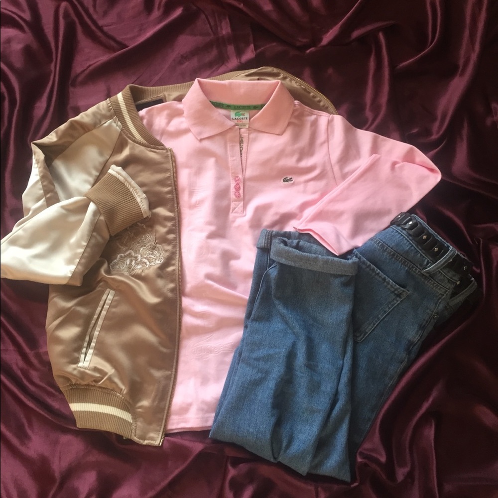 Lacoste Pink Women’s Long Sleeve pique Polo